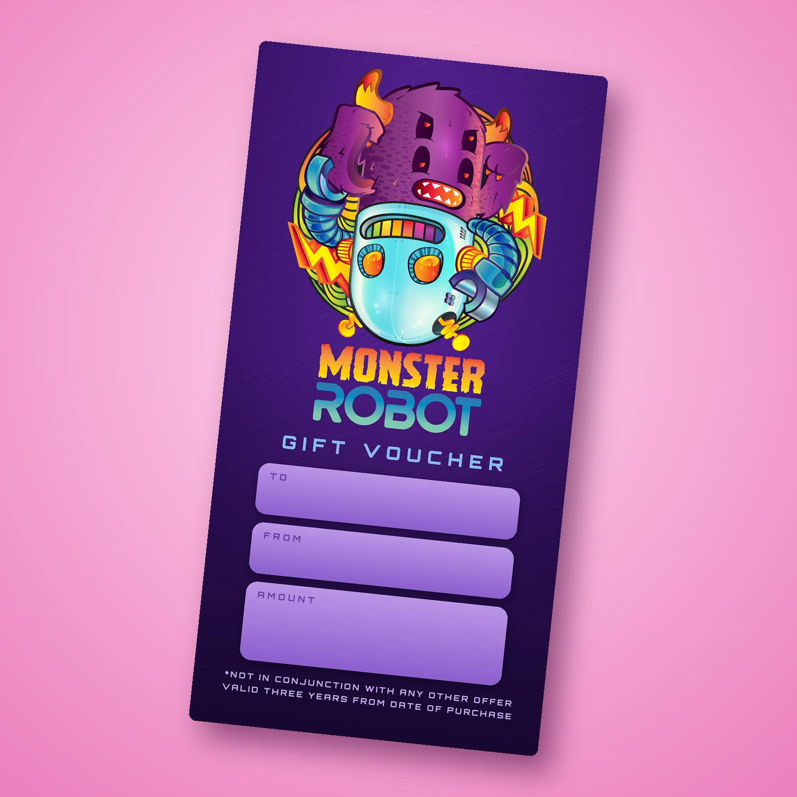 Monster Robot gift voucher card