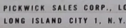 Pickwick Sales Corp.