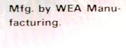 WEA Manufacturing