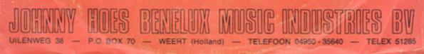 Johnny Hoes Benelux Music Industries B.V.
