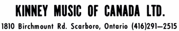 Kinney Music Of Canada, Ltd.