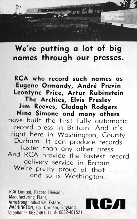 RCA Records Pressing Plant, Washington, UK