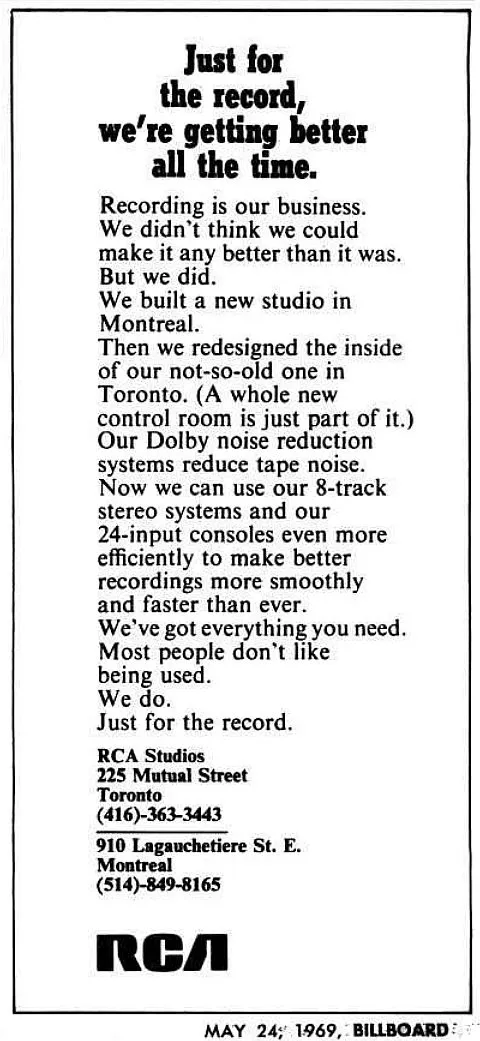 RCA Victor Studios, Montreal