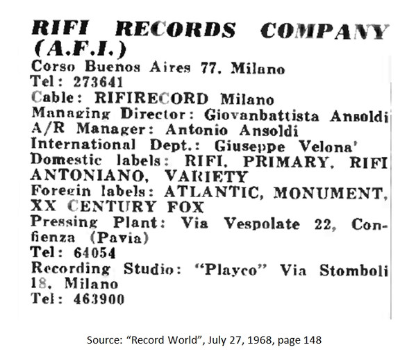 Rifi Record Company S.p.A.