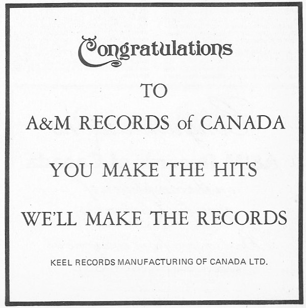 Keel Record Mfg. Of Canada Limited