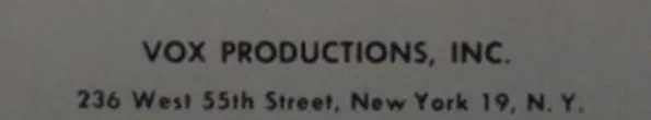 Vox Productions, Inc.