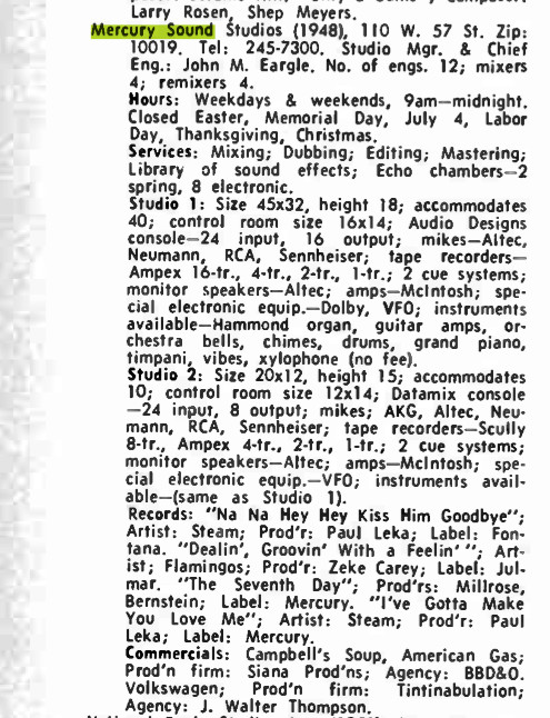 Mercury Sound Studios