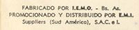 E.M.I. Suppliers (Sud América) S.A.C. e I.