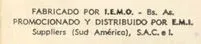 E.M.I. Suppliers (Sud América) S.A.C. e I.