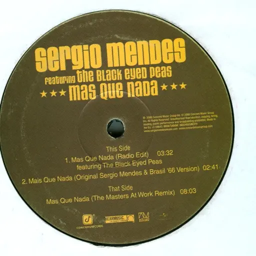 Sérgio Mendes Featuring Black Eyed Peas - Mas Que Nada, Electronic, Hip Hop, Latin, Bossanova, House, 2006 - Concord Records,