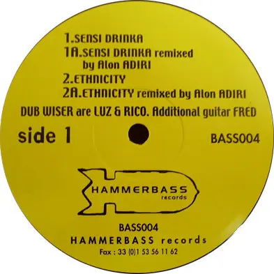Dub Wiser - Sensi Drinka, Electronic, Breakbeat, Dub, Dub Techno, Jungle, 2000 - Hammerbass, France, Vinyl 1x 12", 33 ⅓ RPM, 