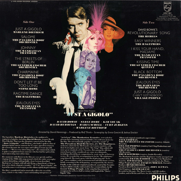 Various - Just A Gigolo, Electronic, Funk / Soul, Stage & Screen, Disco, 1979 - Philips, Australia, Vinyl 1x LP