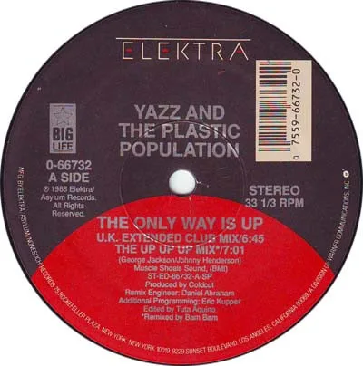 Album cover for The Only Way Is Up by Yazz And Plastic Population, The