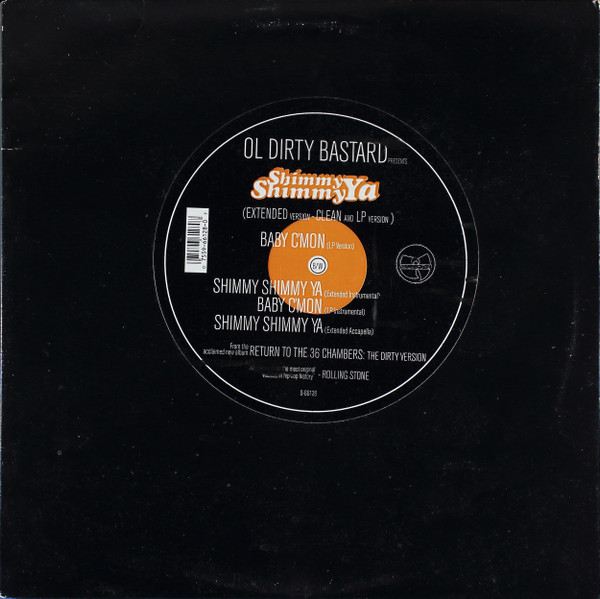 Ol' Dirty Bastard - Shimmy Shimmy Ya, Hip Hop, Boom Bap, 1995 - Elektra, US, Vinyl 1x 12", 33 ⅓ RPM, Single, Stereo