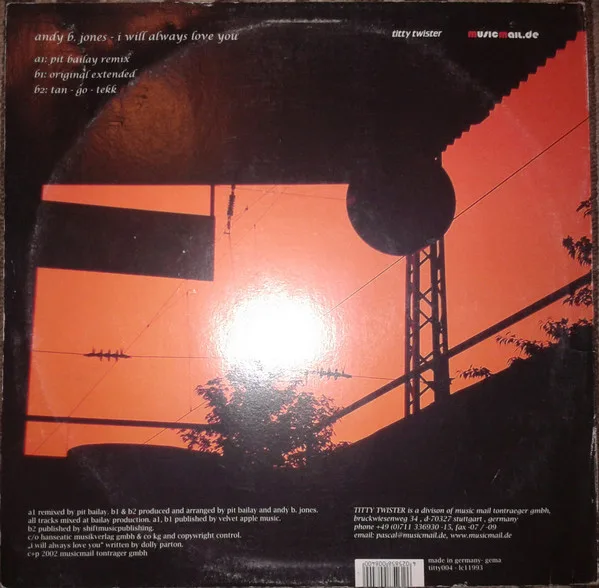 Album cover for I Will Always Love You by Andy B. Jones