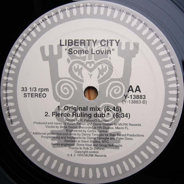 Liberty City - Some Lovin', Electronic, Deep House, House, 1993 - TRIBAL America, US, Vinyl 1x 12", 33 ⅓ RPM