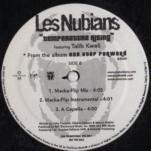 Les Nubians Featuring Talib Kweli - Temperature Rising, Funk / Soul, Hip Hop, Soul, 2003 - OmTown, US, Vinyl 1x 12", 33 ⅓ RPM