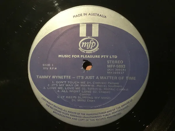 Album cover for It's Just A Matter Of Time by Tammy Wynette