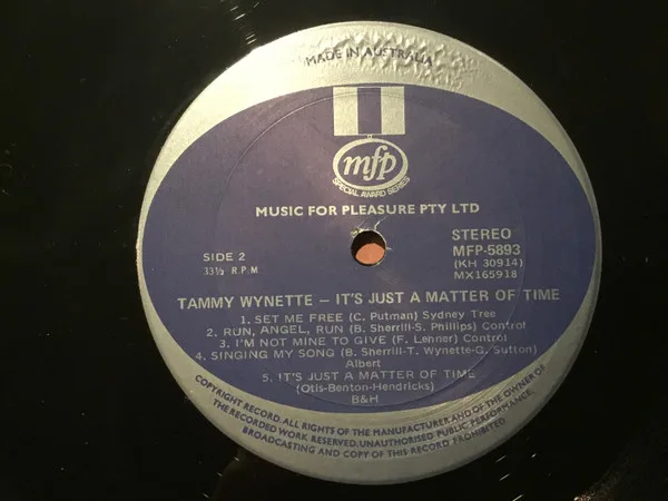 Album cover for It's Just A Matter Of Time by Tammy Wynette