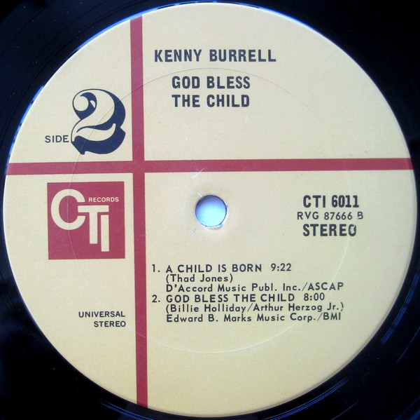 Kenny Burrell - God Bless The Child, Jazz, 1971 - CTI Records, US, Vinyl 1x LP, Album, Stereo
