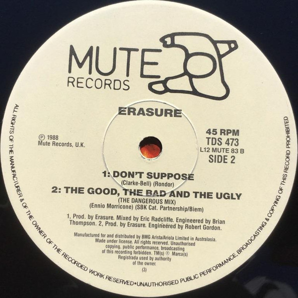 Erasure - Chains Of Love, Electronic, Pop, Synth-pop, 1988 - Mute, Australasia, Vinyl 1x 12", 45 RPM, Single