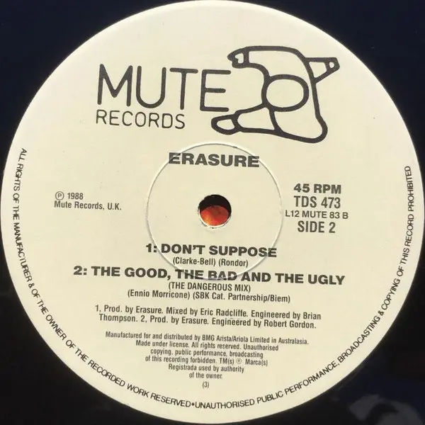Erasure - Chains Of Love, Electronic, Pop, Synth-pop, 1988 - Mute, Australasia, Vinyl 1x 12", 45 RPM, Single