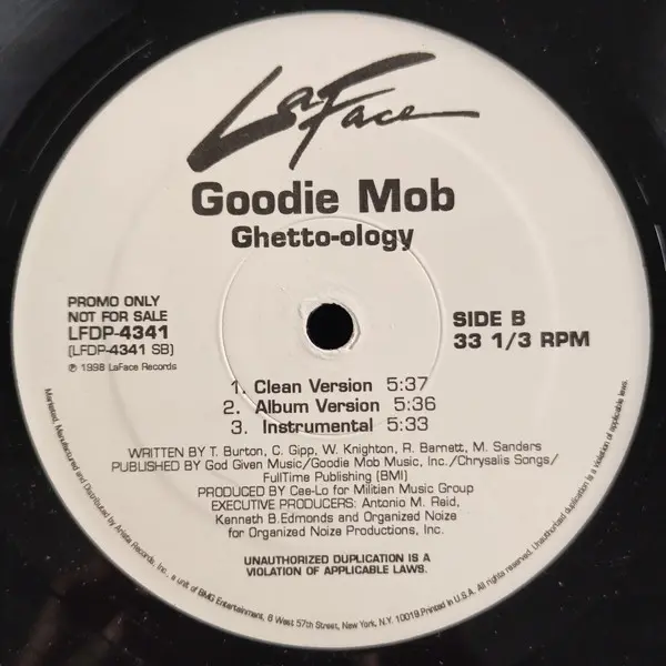 Goodie Mob - Beautiful Skin / Ghetto-ology, Hip Hop, 1998 - LaFace Records, US, Vinyl 1x 12", 33 ⅓ RPM, Promo