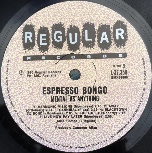 Album cover for Espresso Bongo by Mental As Anything