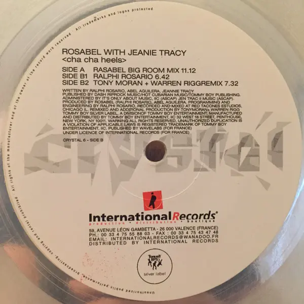Rosabel - Cha Cha Heels, Electronic, House, Tribal House, 2004 - International Records, France, Vinyl 1x 12" Clear
