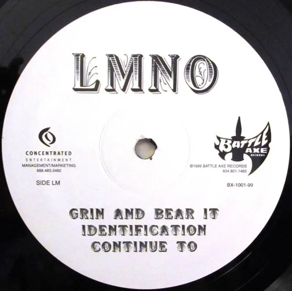Album cover for Grin And Bear It / Identification / Continue To by LMNO (2)