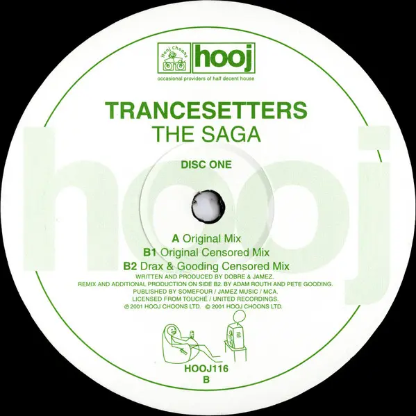 Trancesetters - The Saga, Electronic, Progressive Trance, 2002 - Hooj Choons, UK, Vinyl 1x 12", 33 ⅓ RPM 1/2 (Disc One)
