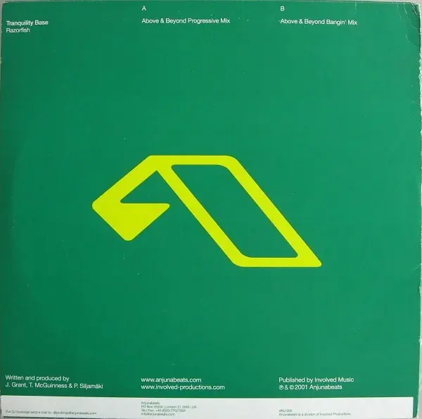 Tranquility Base - Razorfish, Electronic, Trance, 2001 - Anjunabeats, UK, Vinyl 1x 12", 33 ⅓ RPM, 45 RPM