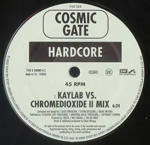 Cosmic Gate - Hardcore (Part II) / Back To Earth, Electronic, Hard Trance, Trance, 2002 - EMI Electrola, Europe, Vinyl 1x 12"