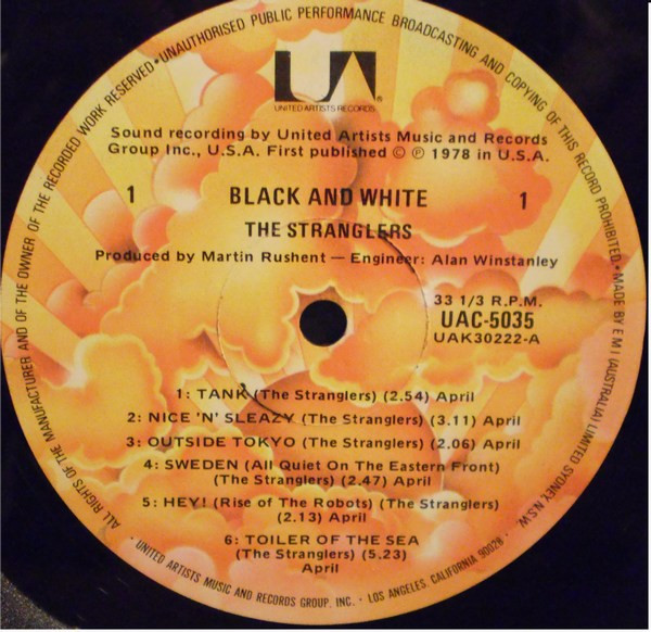 Stranglers, The - Black And White, Rock, New Wave, Punk, 1980 - United Artists Records, Australia, Vinyl 1x LP, Album, Reissu