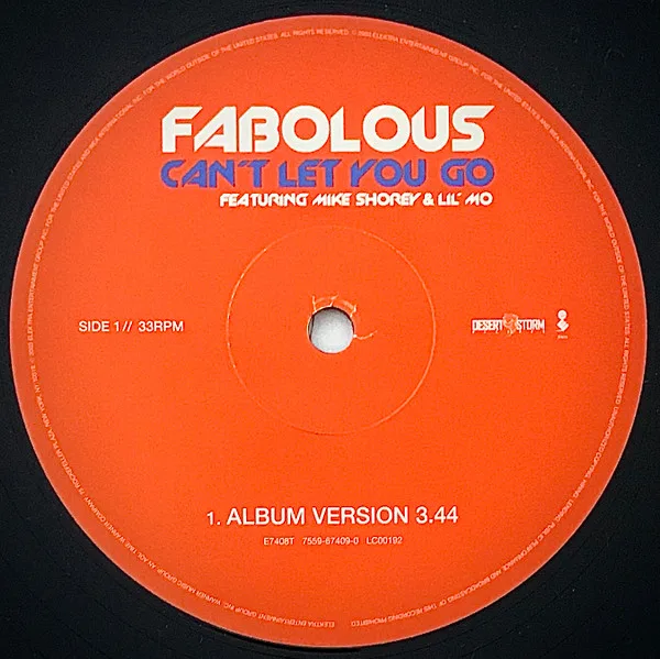 Album cover for Can't Let You Go by Fabolous