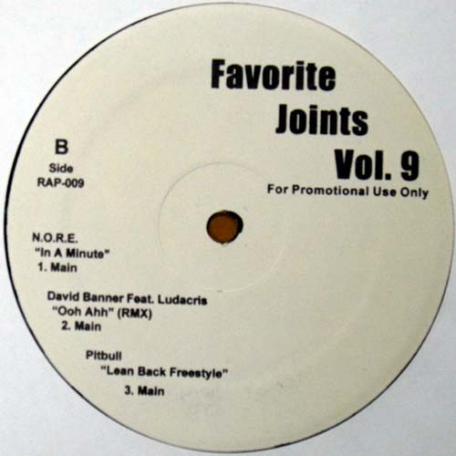 Various - Favorite Joints Vol.9, Hip Hop, Not On Label, US, Vinyl 1x 12", Promo, Unofficial Release