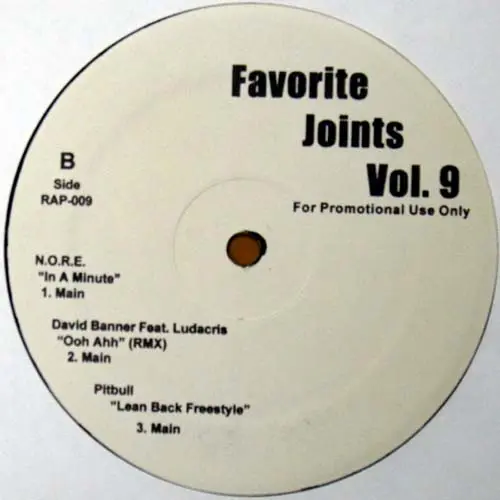 Various - Favorite Joints Vol.9, Hip Hop, Not On Label, US, Vinyl 1x 12", Promo, Unofficial Release