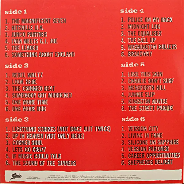 Clash, The - Sandinista!, Funk / Soul, Reggae, Rock, Art Rock, New Wave, Punk, 1980 - Epic, Australia, Vinyl 3x LP, Album