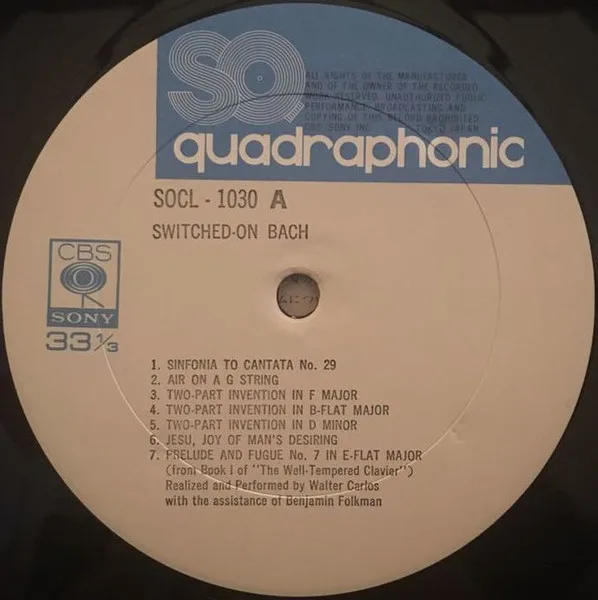 Album cover for Switched-On Bach by Walter Carlos