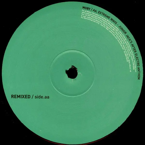 Moby - Extreme Ways, Electronic, House, Progressive Trance, 2002 - Mute, Europe, Vinyl 1x 12", 33 ⅓ RPM, Promo