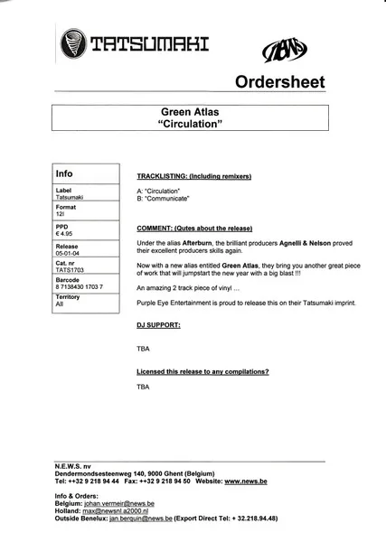 Album cover for Circulation by Green Atlas