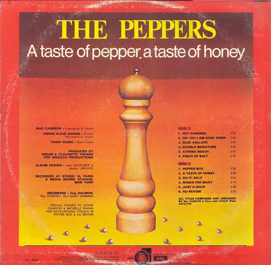 Peppers, The - A Taste Of Pepper, A Taste Of Honey - 0 - Disco, Pop Rock, Space Rock - Axis (3) - Vinyl 1x LP