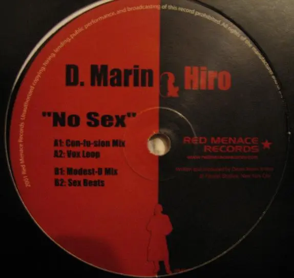 Derek Marin & Hiro (4) - No Sex, Electronic, Tech House, 2001 - Red Menace Records, US, Vinyl 1x 12"