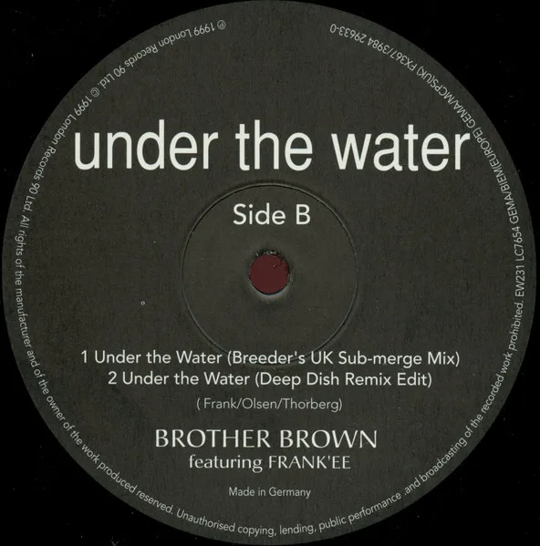 Album cover for Under The Water by Brother Brown Featuring Frank'ee
