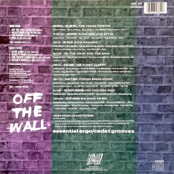 Various - Off The Wall (Essential Argo / Cadet Grooves), Jazz, Jazz-Funk, Soul-Jazz, 1991 - Affinity, UK, Vinyl 1x LP, Compil