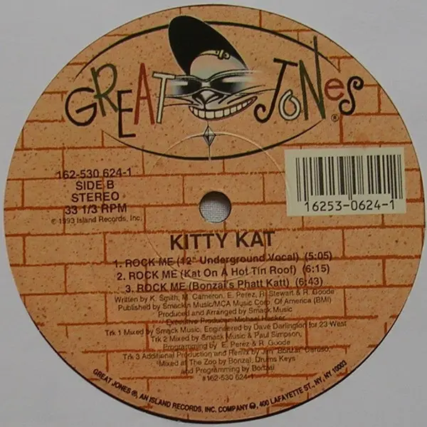 Kitty Kat - Rock Me, Electronic, Freestyle, Garage House, House, 1993 - Great Jones, US, Vinyl 1x 12", 33 ⅓ RPM