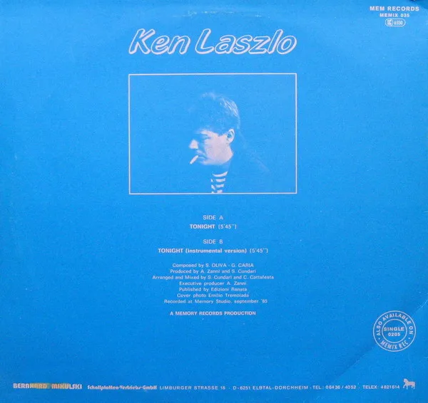 Album cover for Tonight by Ken Laszlo