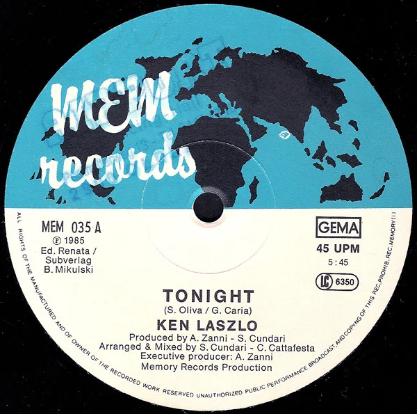Album cover for Tonight by Ken Laszlo