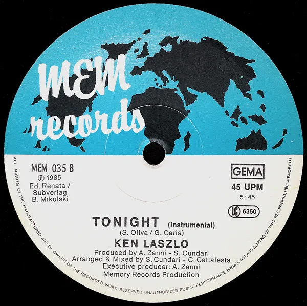 Album cover for Tonight by Ken Laszlo