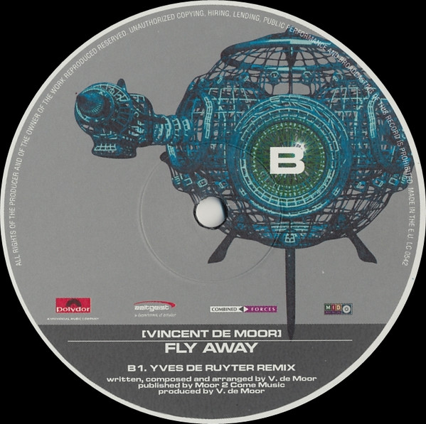 Vincent De Moor - Fly (Away), Electronic, Trance, 2001 - Combined Forces, Polydor, Zeitgeist, Germany, Vinyl 1x 12"